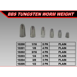 TUNGSTEN WORM WEIGHT 3/8 10.63GR