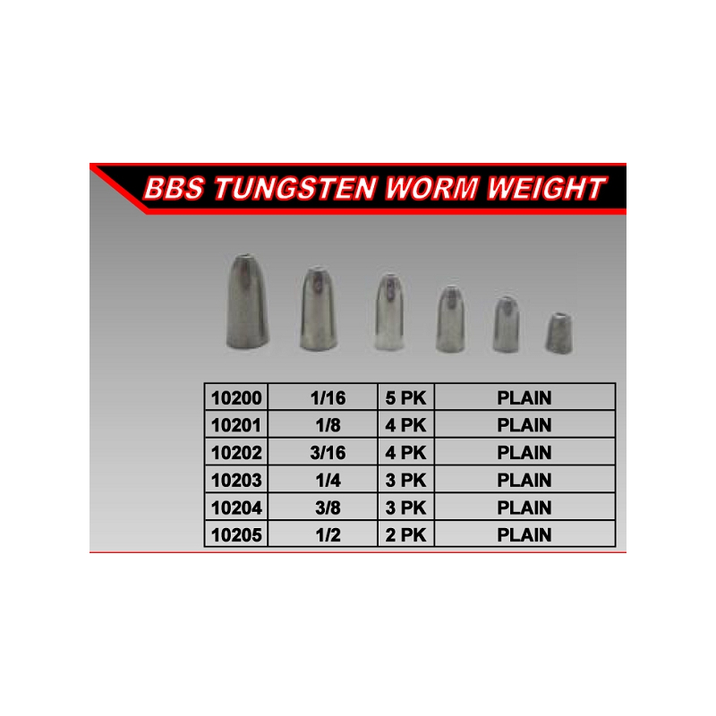 TUNGSTEN WORM WEIGHT 3/8 10.63GR