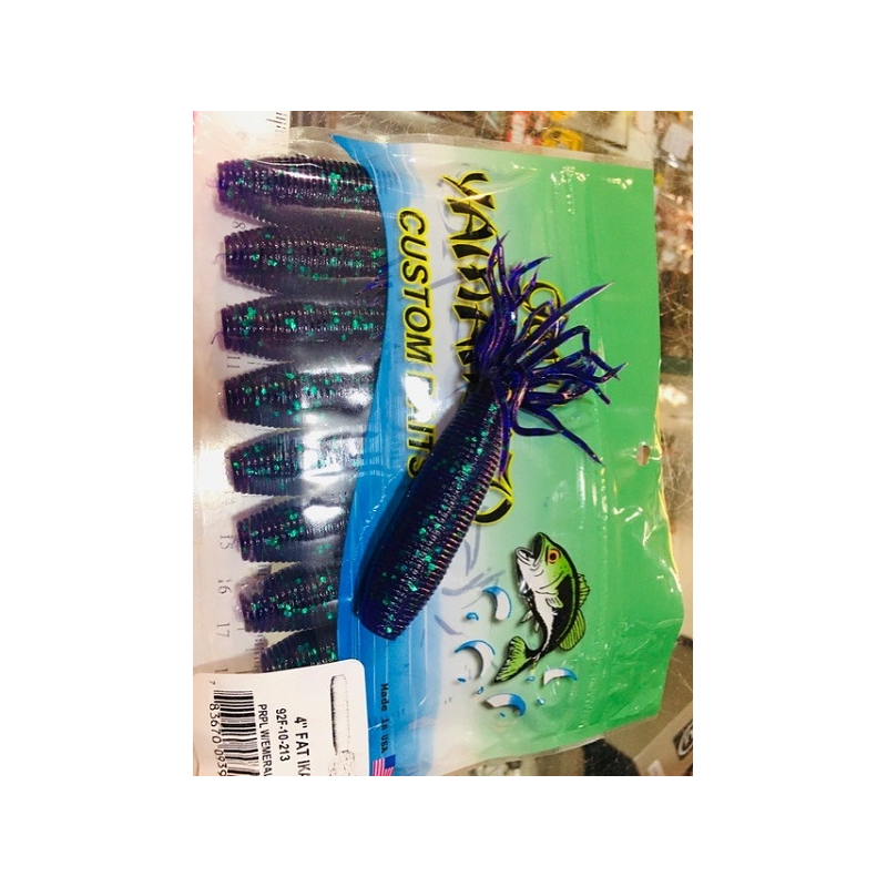 YAMAMOTO FAT IKA PURPLE W/EMERALD FLK 4"