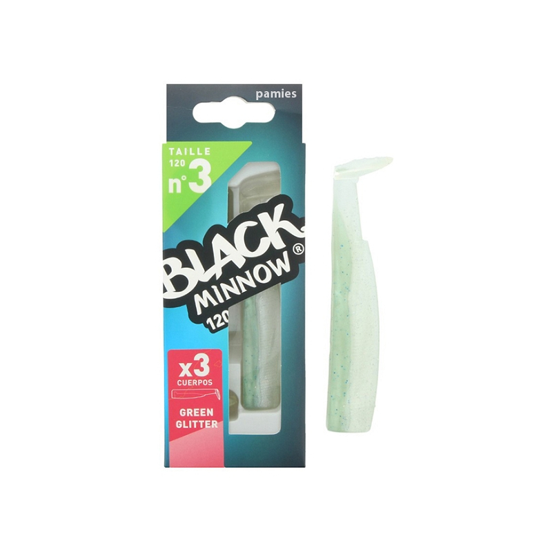 BLACK MINNOW 120 3 CUERPOS GREEN GLITTER