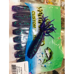 YAMAMOTO FAT IKA PURPLE W/EMERALD FLK 4"