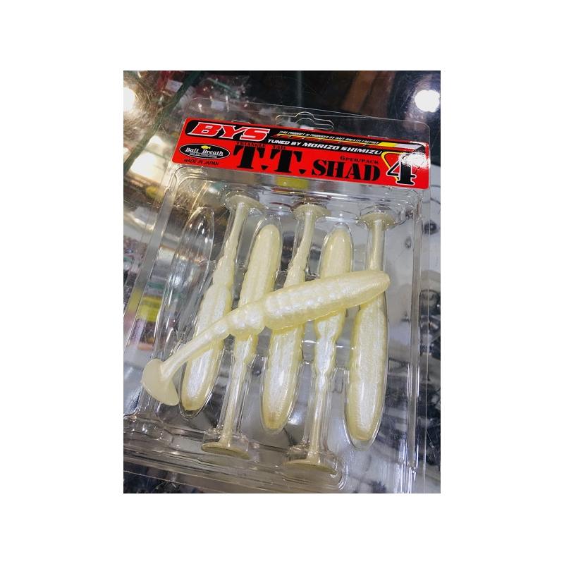 BAITBREAH BYS T.T SHAD 4" 6pcs WHITE PEARL