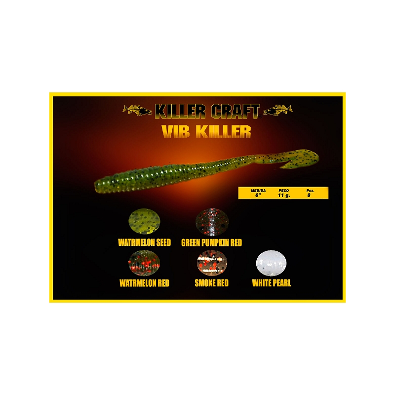 Killer Craft. Vib Killer WORM 6" WATERMELO RED
