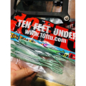 10FTU TIKI TIKI SHAD 4" SPANISH GREEN GLITTER